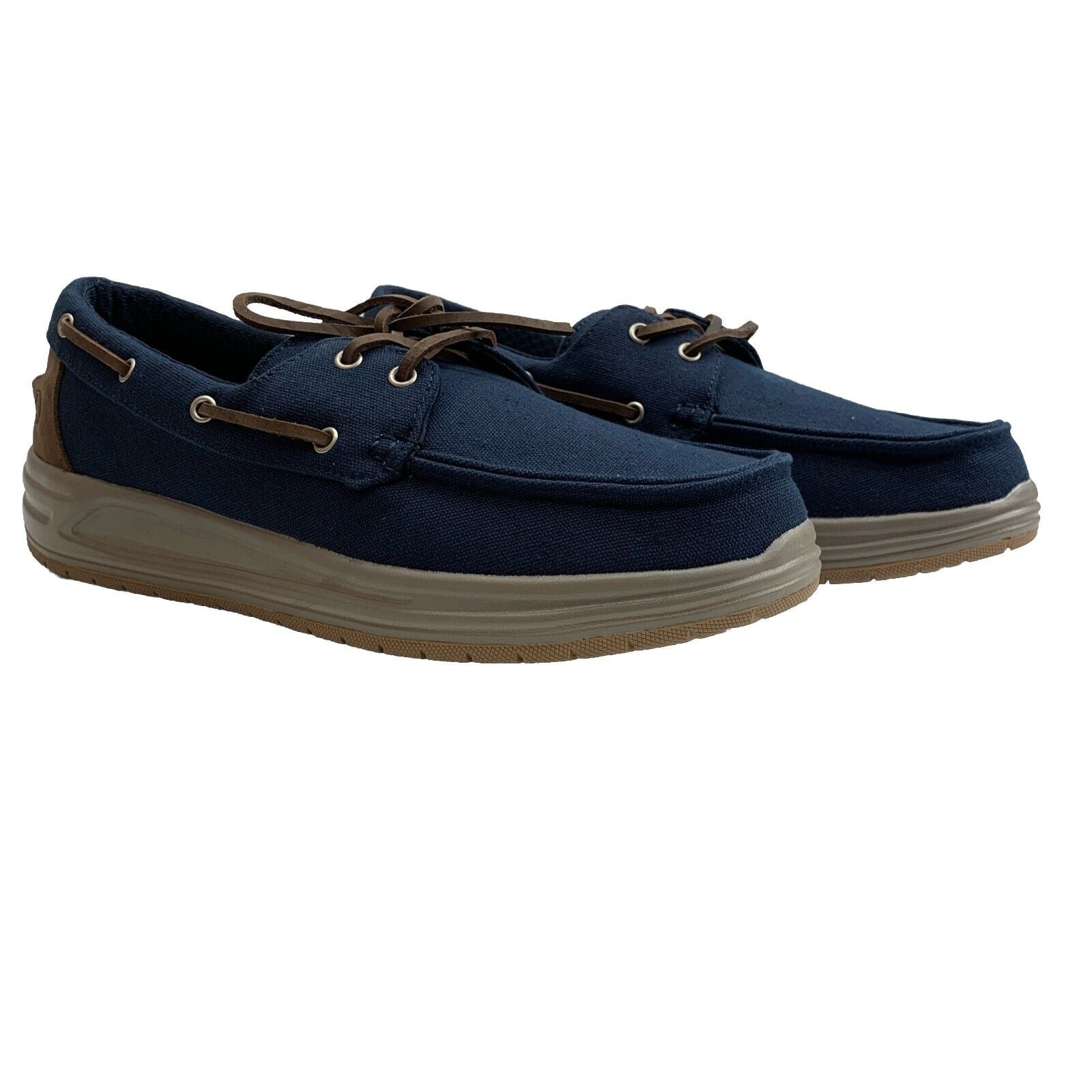 Lands' End Canvas Boat Shoes Men Deck Mens Slip Ons Casual Navy Blue Size 11.5