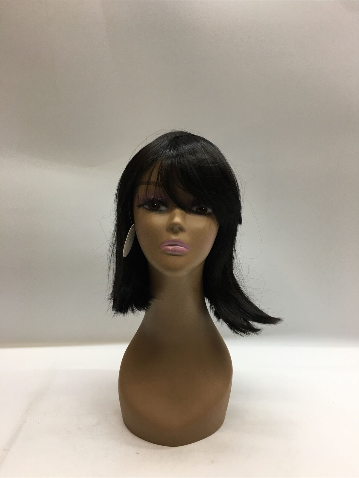 Black Short Bob Wig Straight Black Bob Wig with bangs, 12 inch Straight Bob Bang