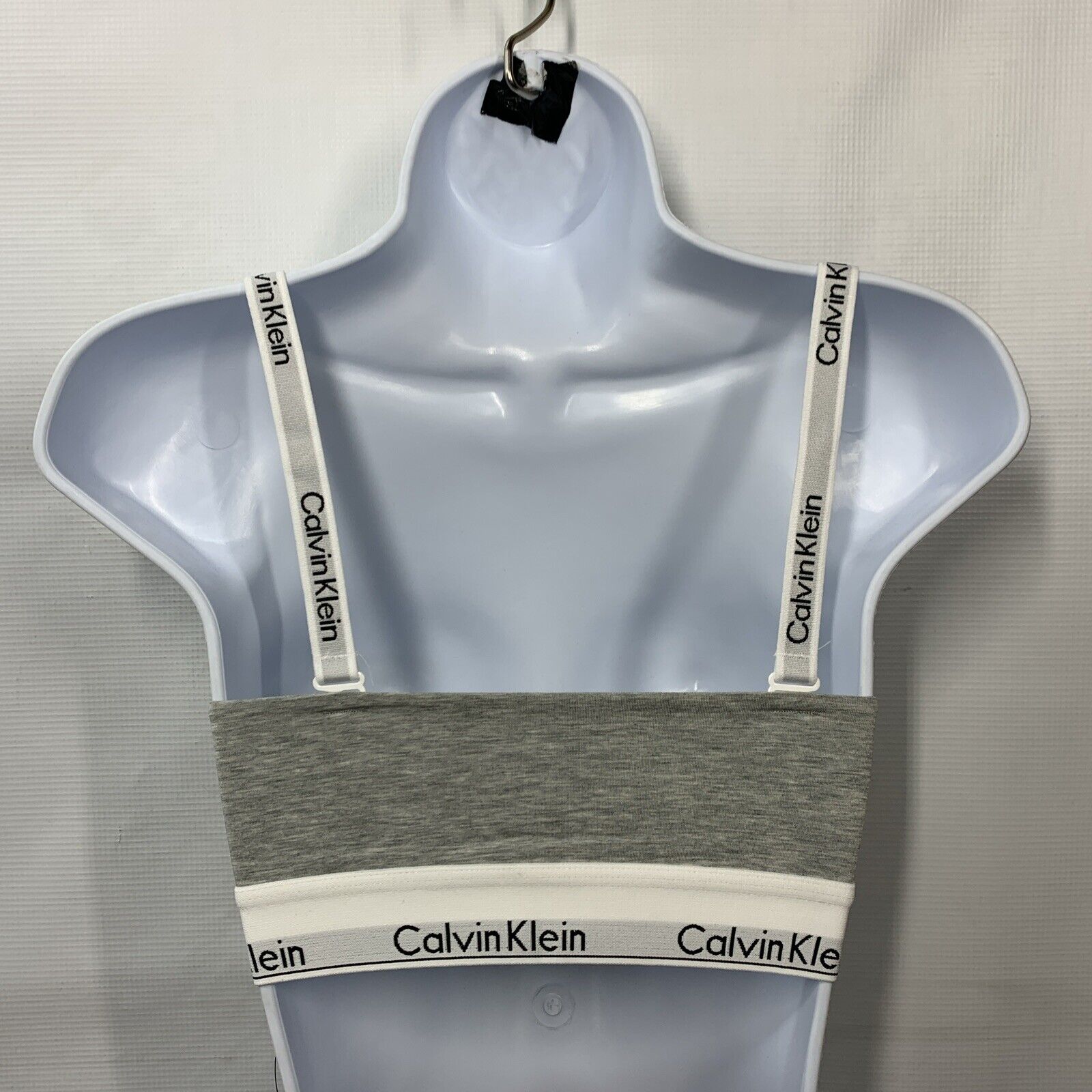 Calvin Klein Lightly Lined Bandeau Bra Gray Padded Smooth Soft Strapless Size S