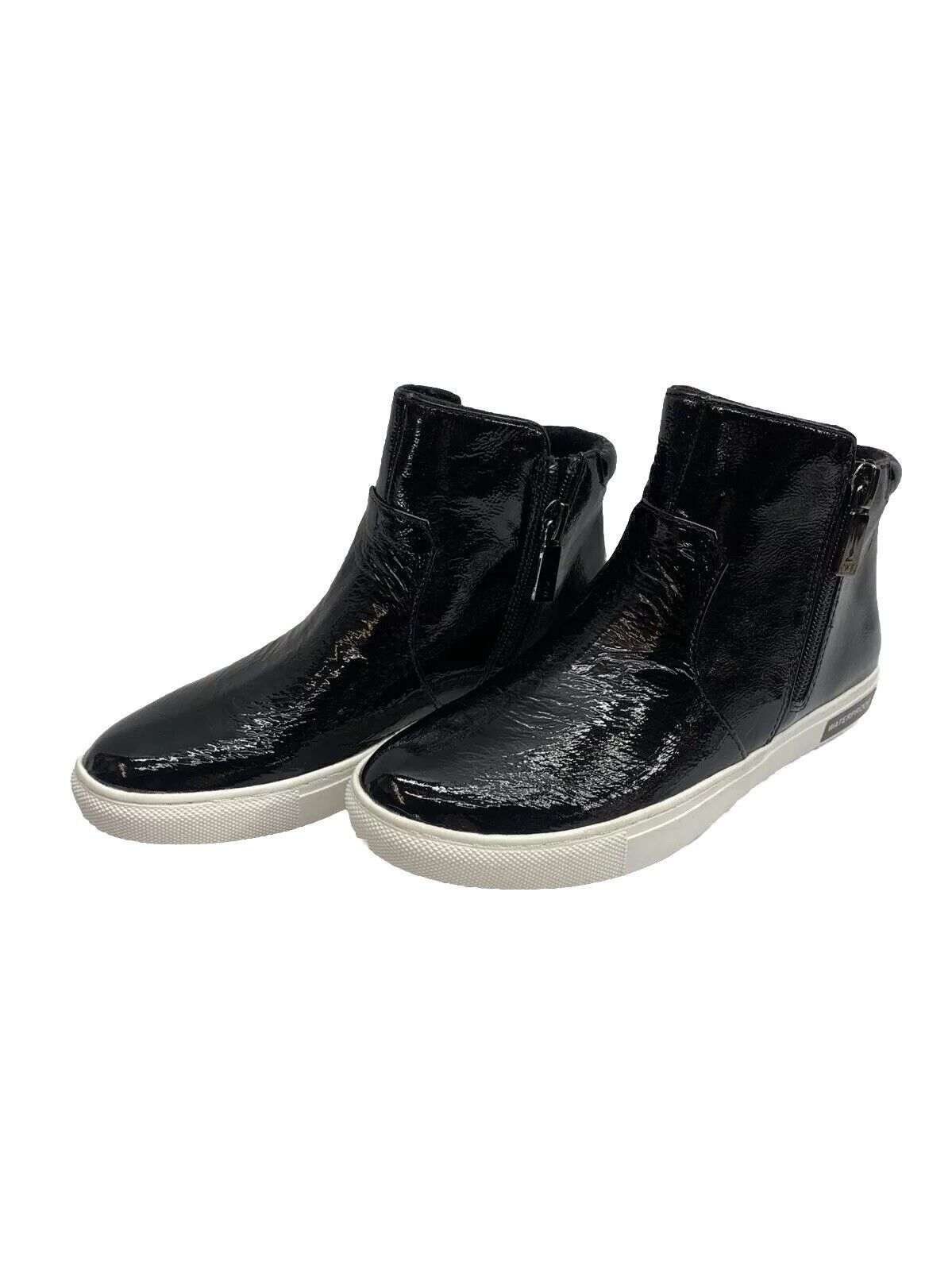 Kenneth Cole New York 'Kiera' Zip High Top Black Sneakers Patent Leather Size 7M