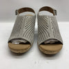 Rockport Women's Leather Briah Hood Sling Wedges Comfort Shoes Size 8.5 Metallic