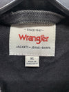 Wrangler Womens Dark Wash Denim Black Trucker Size XL Oversized Boyfriend Jacket