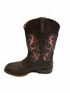 Roper Lexi Rhinestone Square Toe Cowboy  Youth Girls Brown Casual Boots Size 3