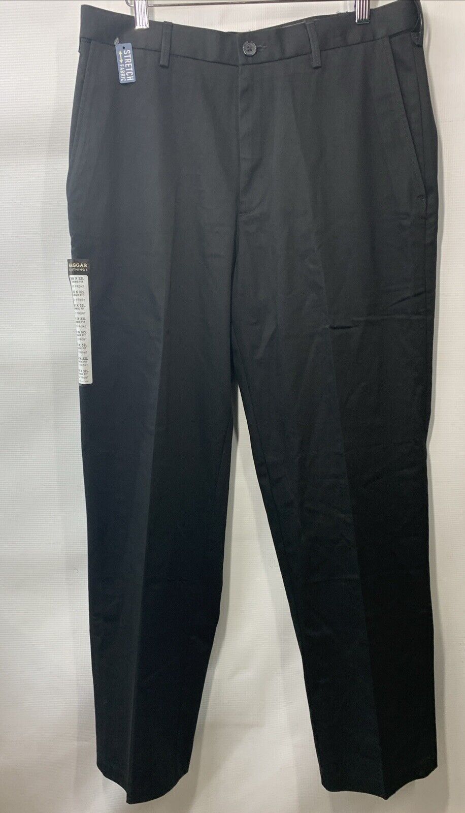 Haggar Men's Cool 18 Classic fit Hidden Expandable Waist Pants 38 x 32 Black