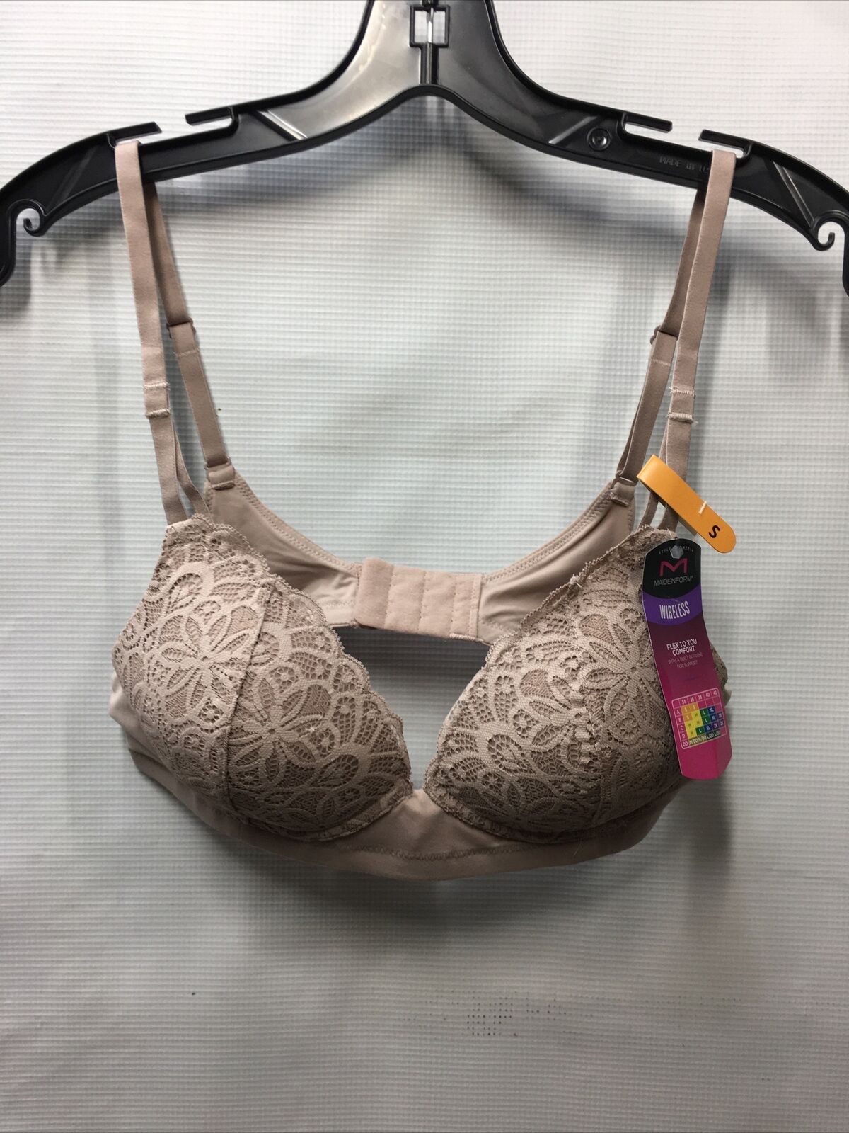 Maidenform DM2314 Soft Support Wirefree Bralette Size S Convertible Bra with Lac