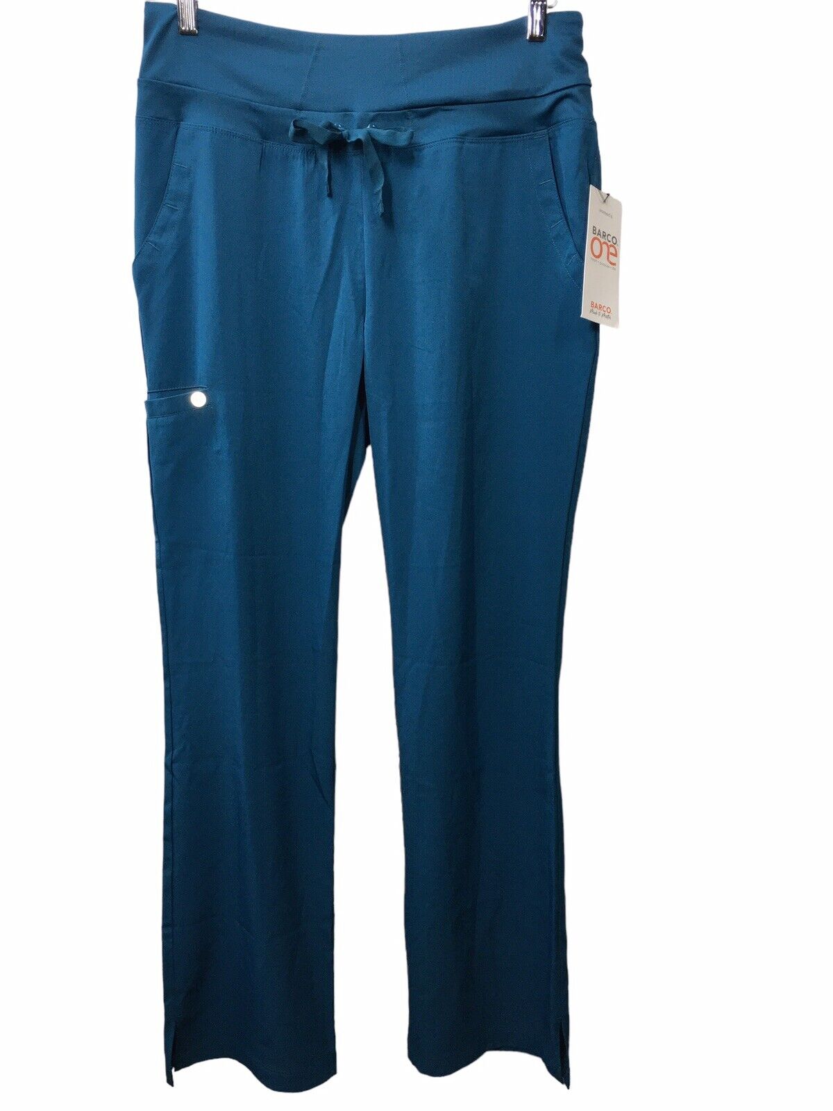 BARCO Womens 5PKT Yoga Knit Waistband Long Pant Small Blue One Stride Scrub