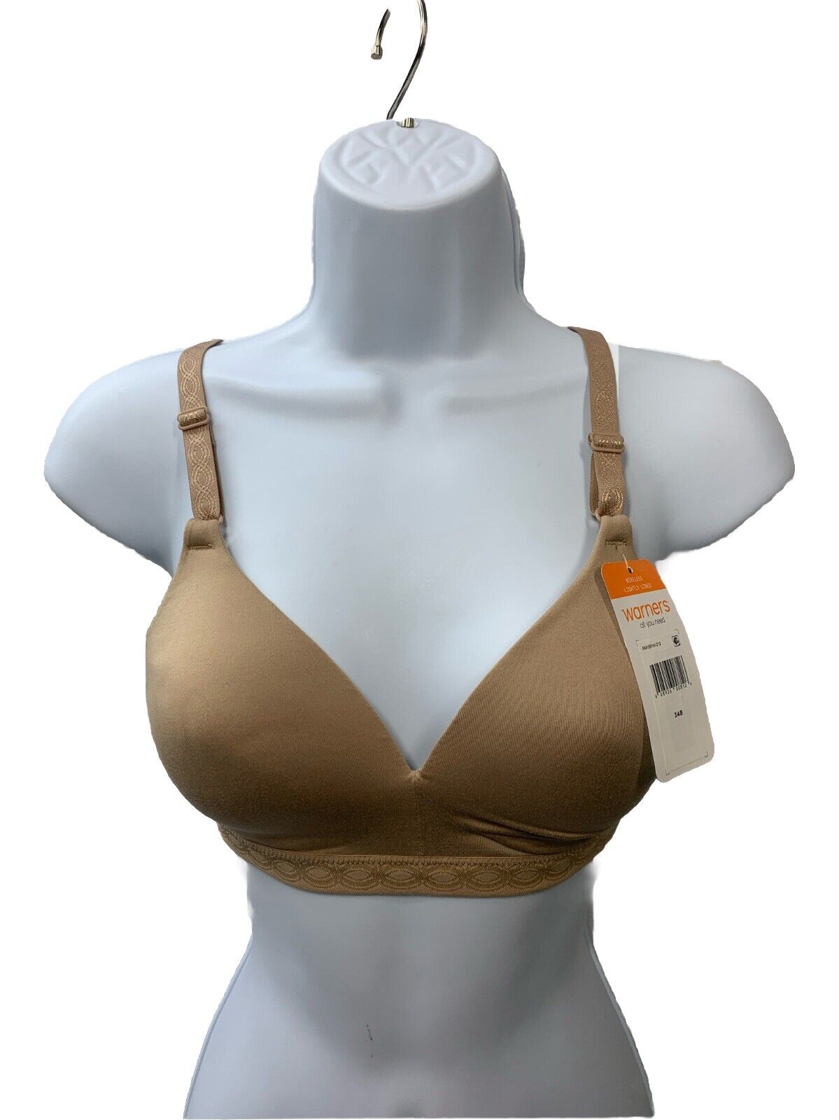 Warners Bra Simply Perfect Super Soft Wirefree Almond Lightly Lined RM1691W 34B