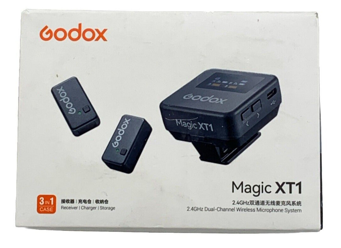 Godox Magic XT1 2.4g Wireless Microphone System Dual-Channel Video Recording 2TX