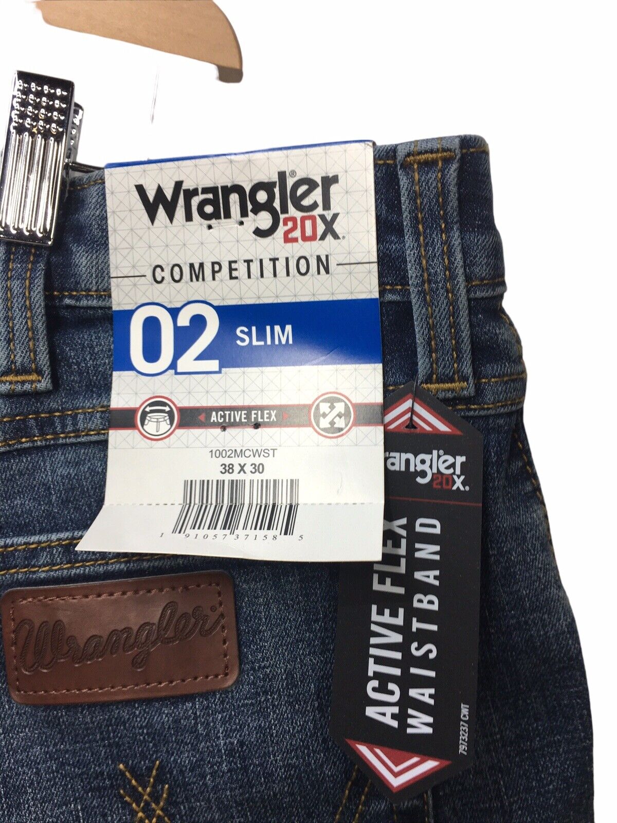 Wrangler Men's 20X Competition Active Flex Slim Fit Jean Long Pants Size 38x30