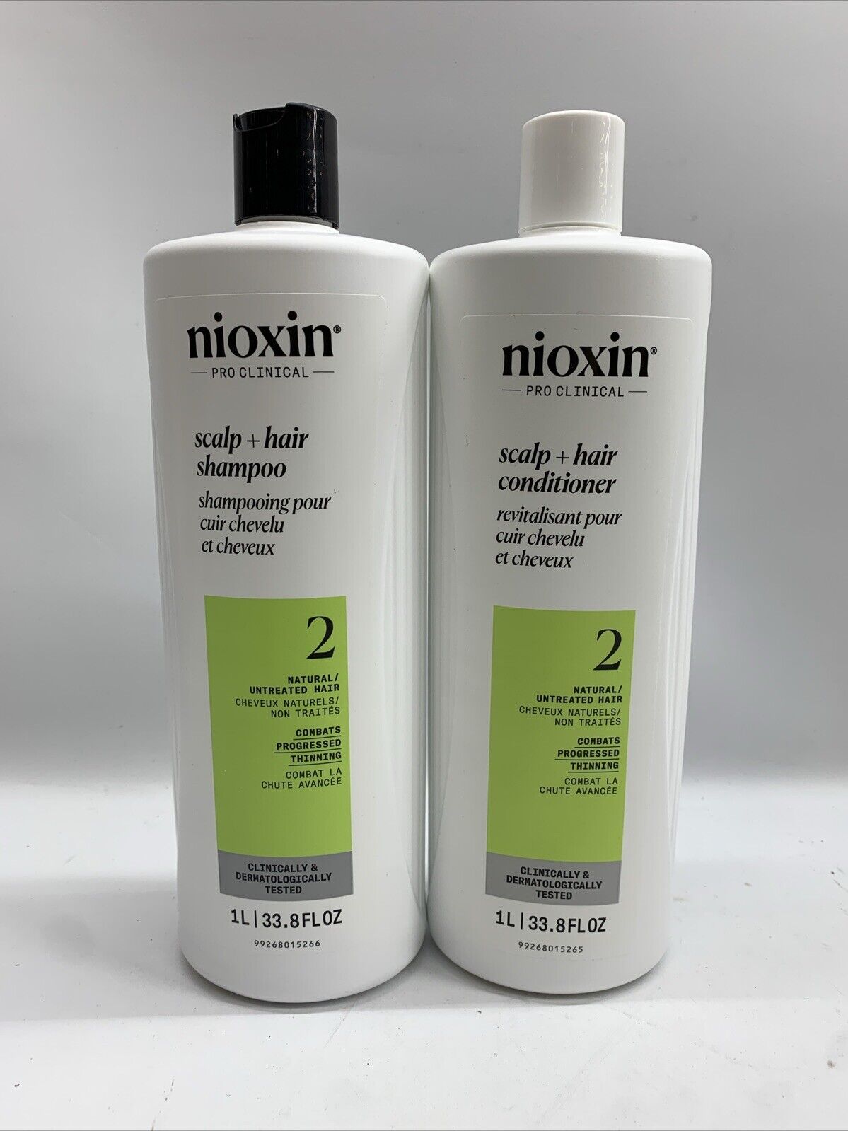 Nioxin System 2 Cleanser Shampoo & Scalp Therapy Conditioner Liter DUO 33.8 Oz