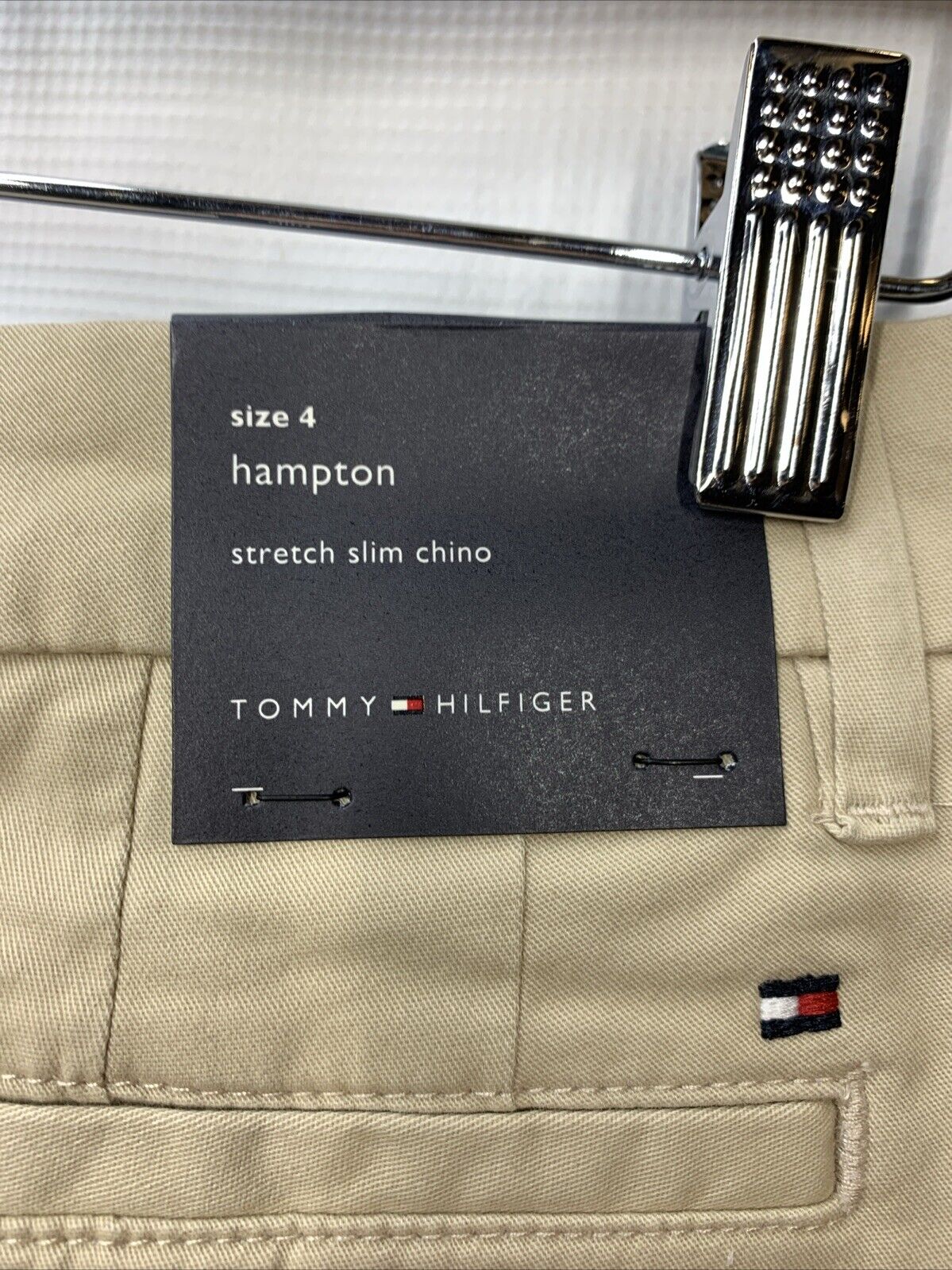 Womens Tommy Hilfiger Stretch Long Pant Slim Chino Hampton J7RK0035 Size 4 Beige