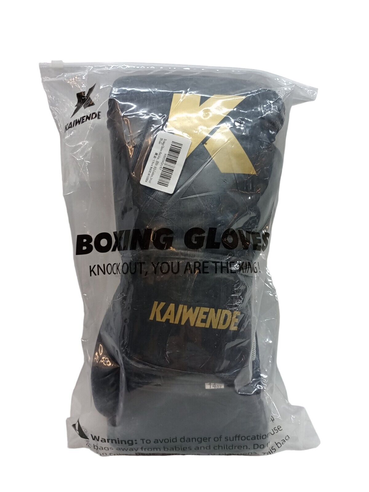 KAIWENDE Boxing Gloves 14oz Muay Thai, Kickboxing Fight Training Black and Gold