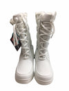 Totes Womens Jami White lace up mid calf Winter & Snow Boots Shoes US 6.5 W