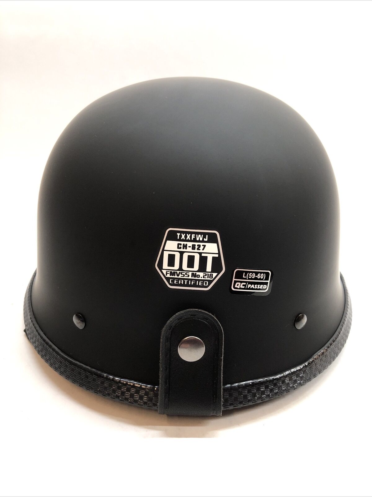 Half Shell Dull Black Hawk Motorcycle Plain Helmet DOT Approved CH-627 Large