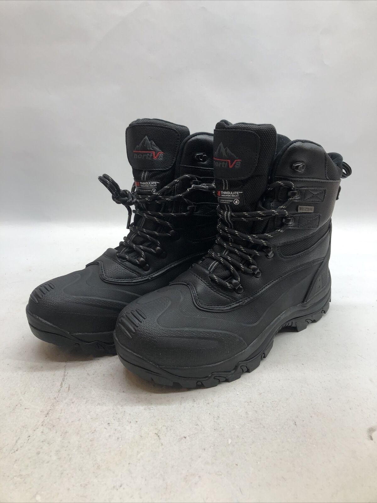 Nortiv8 160443-M Black Grey Thinsulate Waterproof Winter Boots Hiking Men Sz 9.5