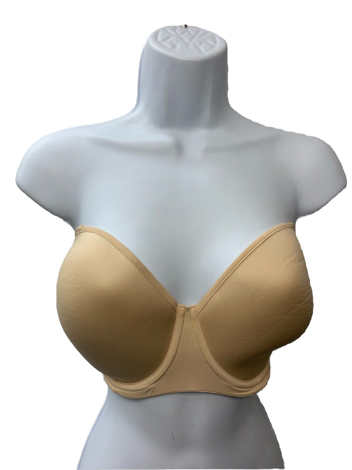 Women's Strapless Bra Underwire Multiway Full Coverage D024 Size 42D Beige