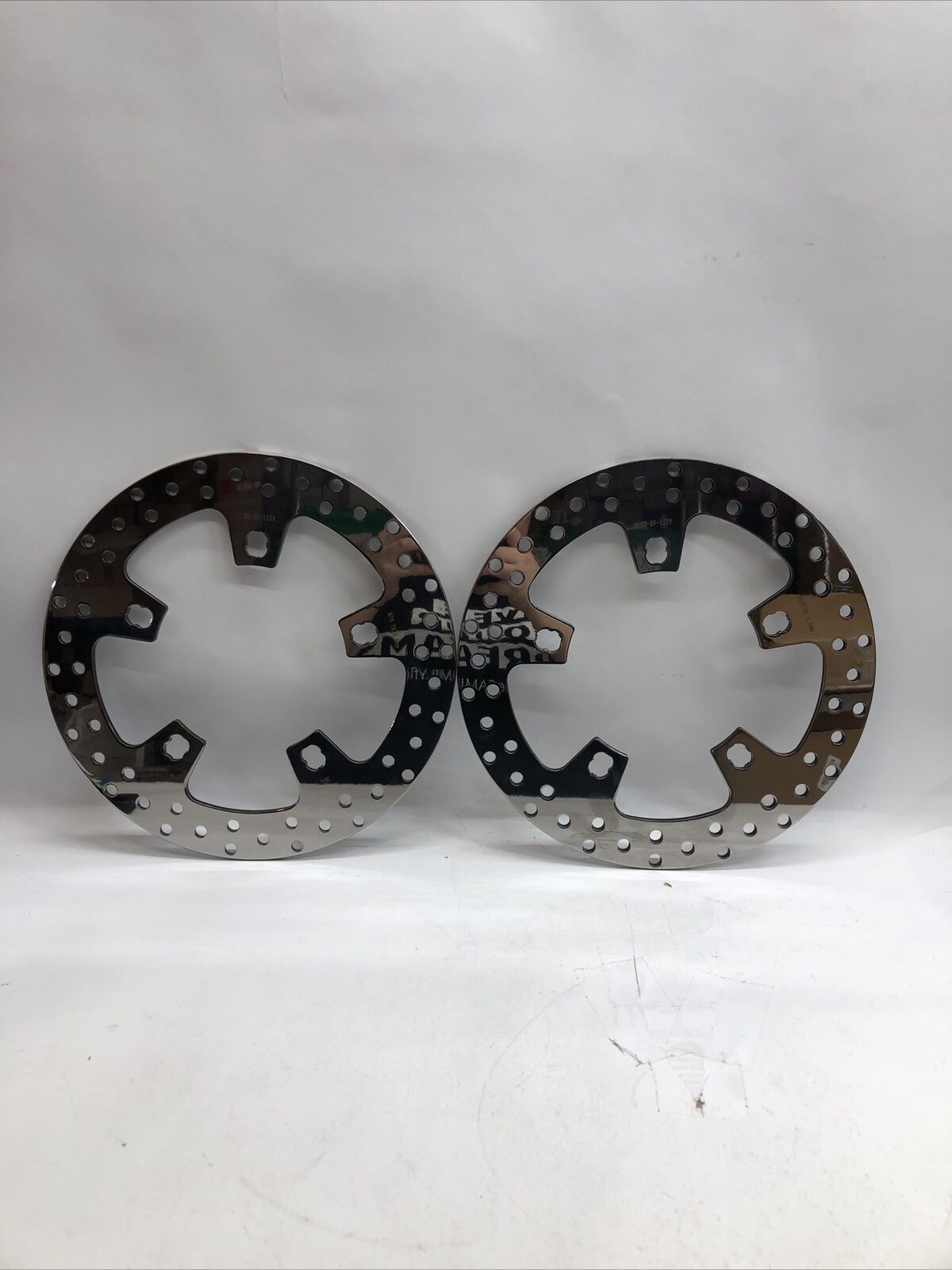 Polished Stainless Enforcer Front Brake 11.8 Rotor Set NO Hardware 14-Up Harley