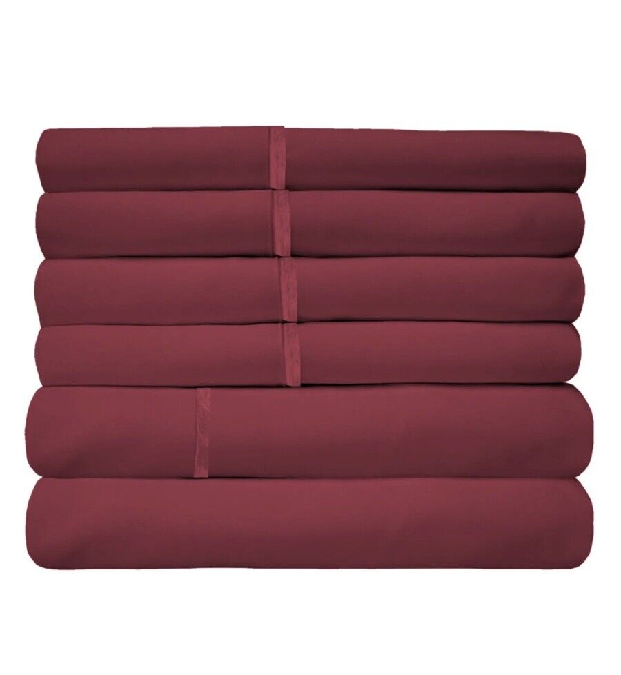 Bedsure Premium Bamboo Sheet Set Deep Pockets Red Soft 108x102 Cal. King 6 Piece