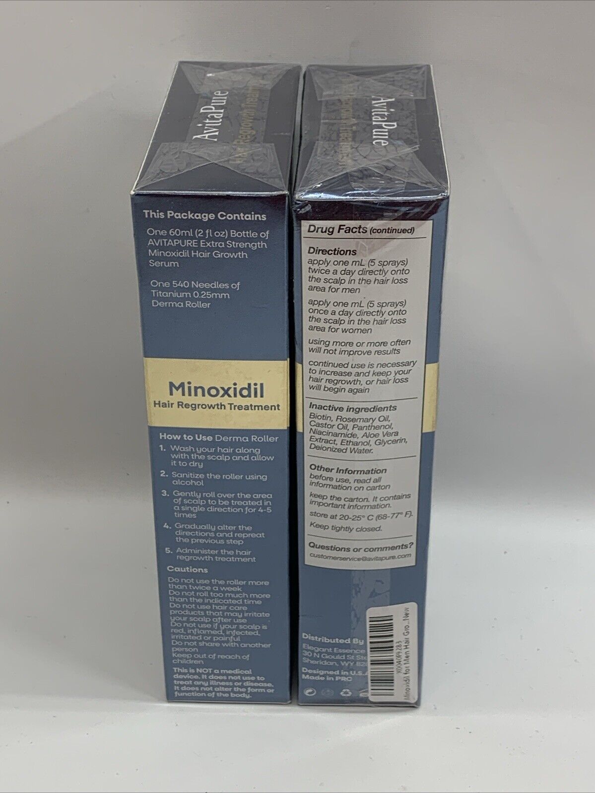 AvitaPure 5% Minoxidil Biotin Topical Spray Hair Growth 60ml/2FL OZ - 2 Pack