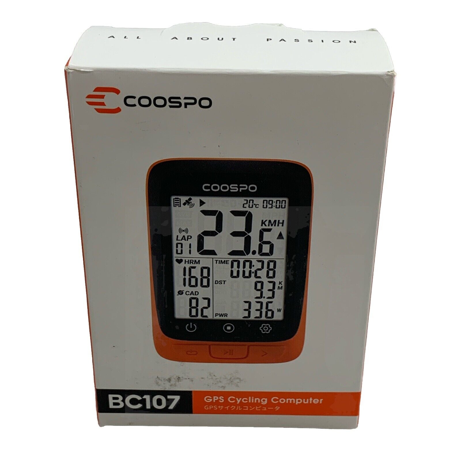 COOSPO Bike Computer Wireless GPS Cycling Computer GPS Bike Tracker BC107 Orange