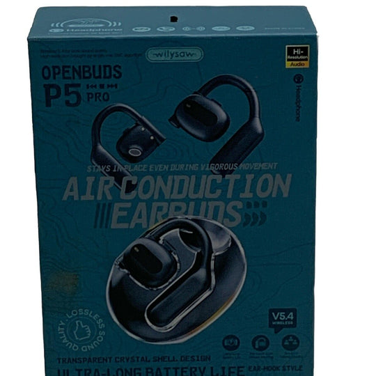 P5 Open Ear Headphones, Wireless Bluetooth 5.3 Headphones Air Conduction Blue