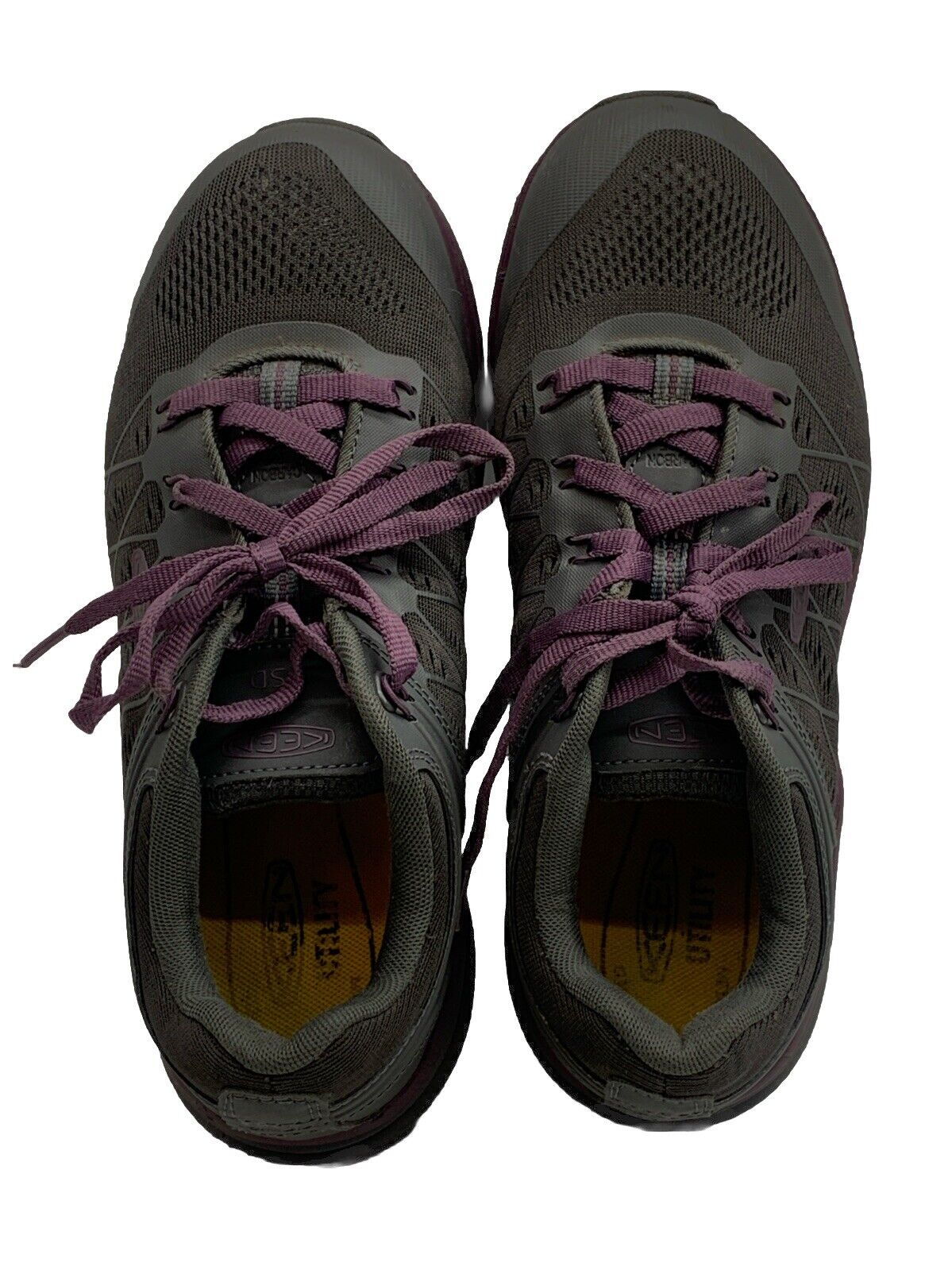 Keen Vista Energy Comp Toe Work Shoes Gray Purple Mesh Lace Up Low Top Size 9w