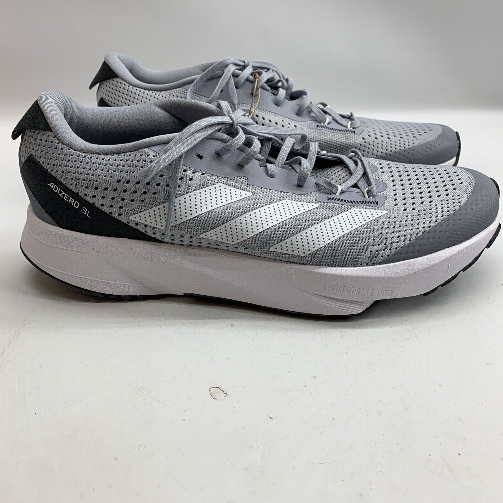 adidas Adizero SL White Black Size 10.5 Men Running Sports Shoes Sneakers Gray