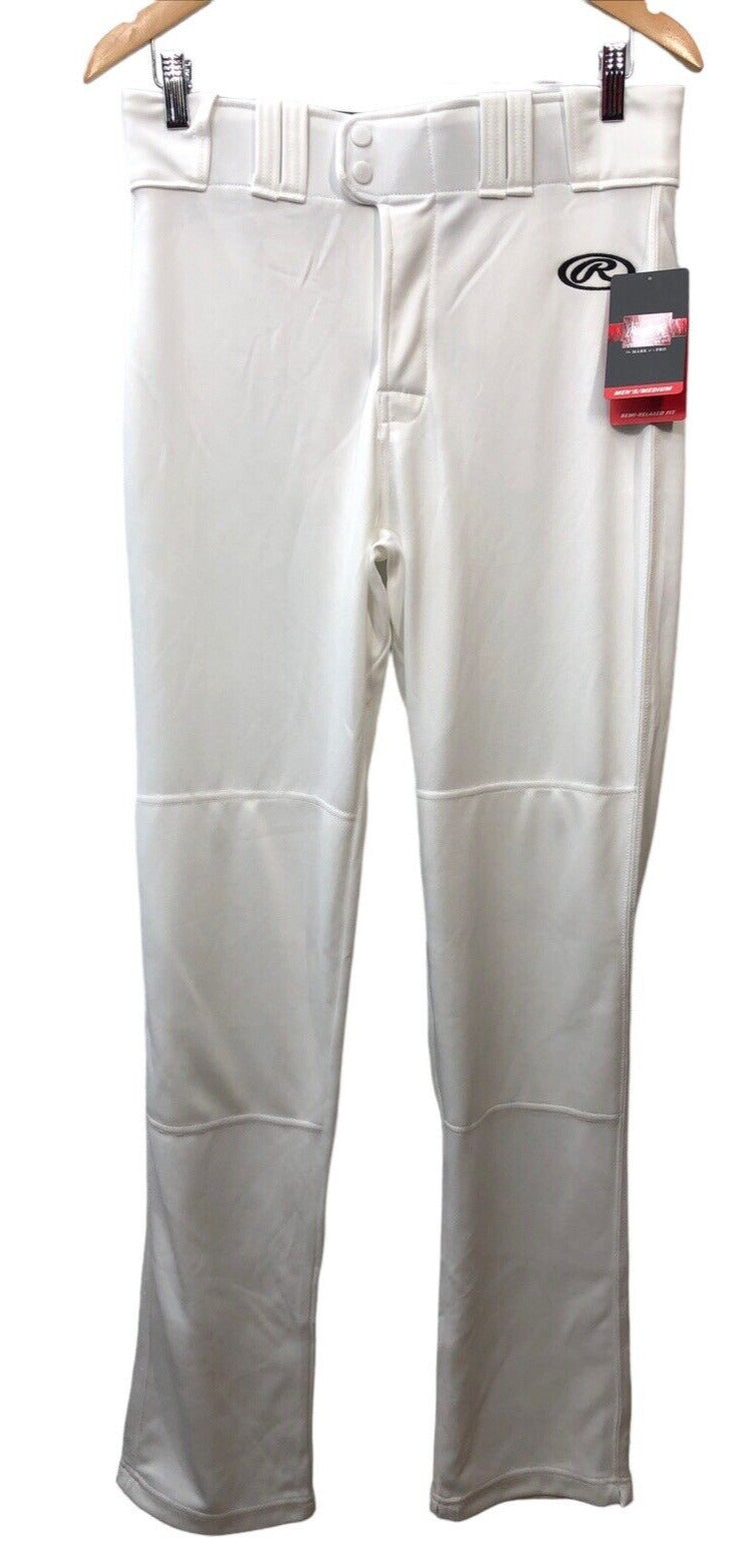 Rawlings Adult White Baseball Stretch Relaxed Long Pants LNCHSR-W-89 Size Medium