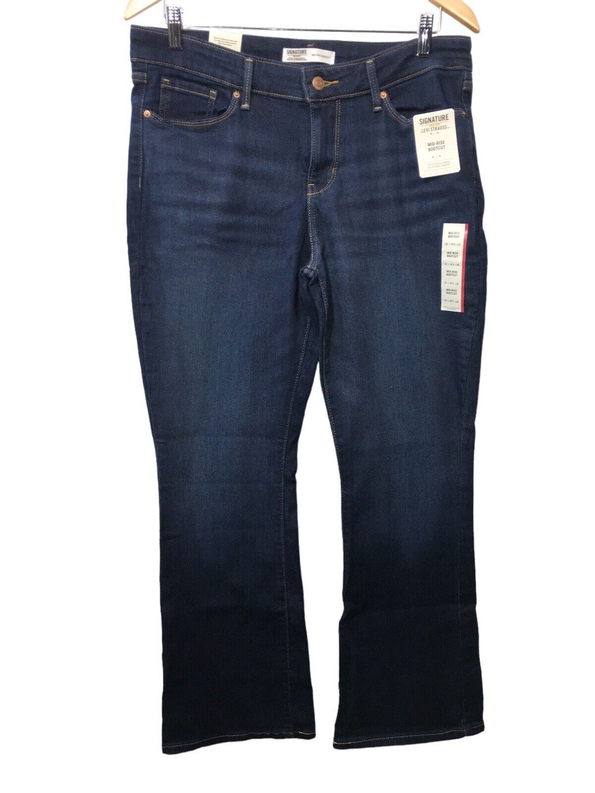 LEVI'S Signature Mid-Rise Boot Cut Jeans Long Pants Women's Size 12S (31 X 30)