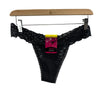 Maidenform Size Medium Luxurious Lace Thong Panty Black/Red Underwear - 2 Pack