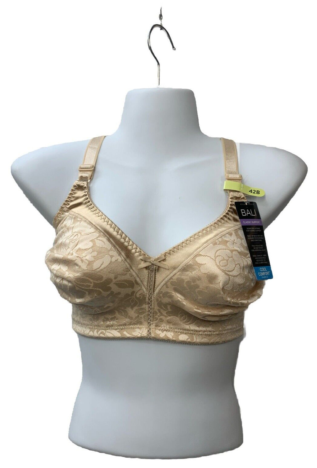 Bali Women's Double Support Spa Closure Wirefree Bra DF3372 Size 42B Soft Taupe