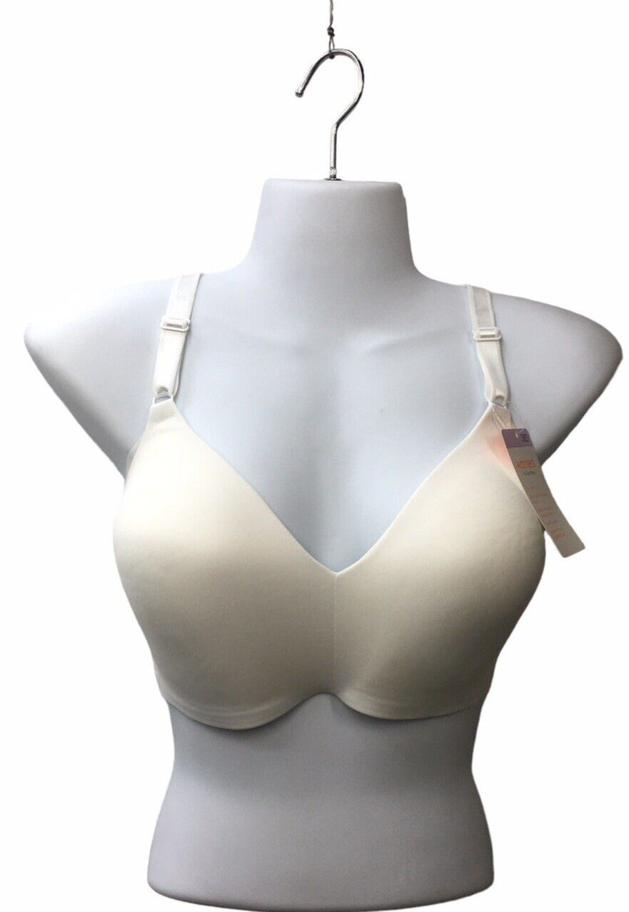 Warner's No Side Effects Wirefree Bra 1056 Extra Side-Smoothing Panels White 38D