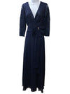 JESSICA HOWARD Womens Navy 3/4 Sleeve Full-Length Evening Fit + Flare Dress 8