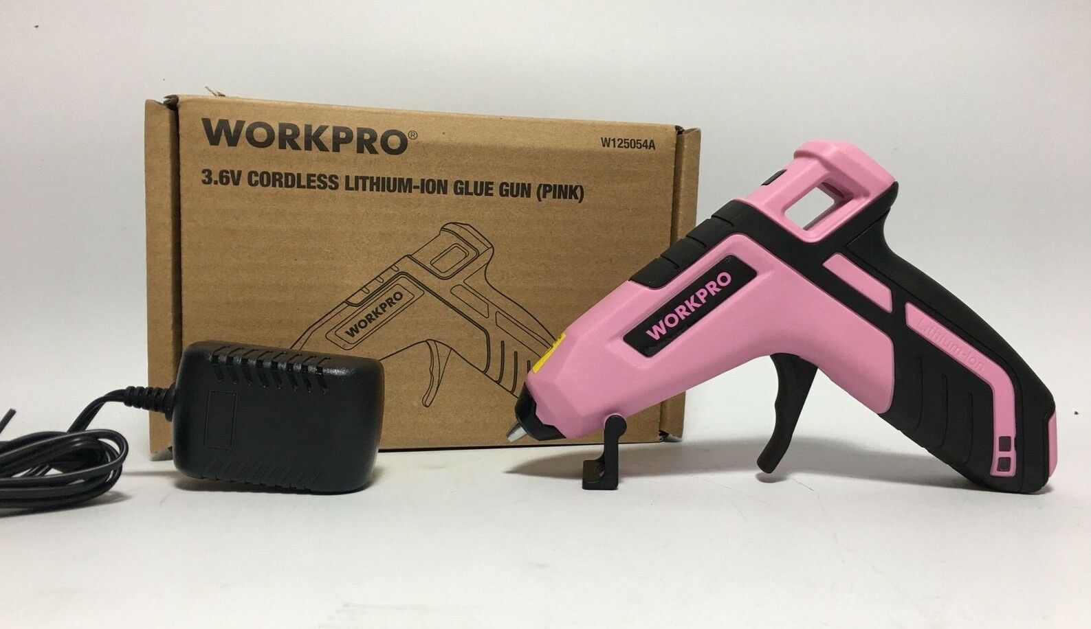 WORKPRO Pink Cordless Hot Melt Glue Gun 