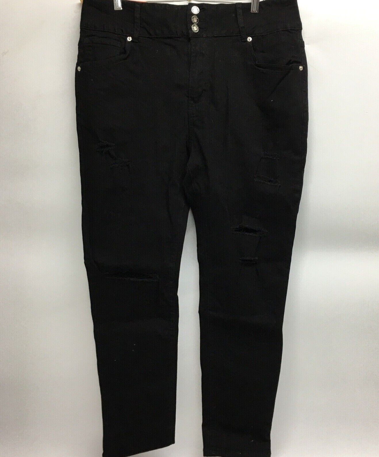 Galmint Women\'s Size 18 Black Skinny Dark Wash Cotton Blend Stretch Jeans -  The Family Flips